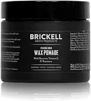 Brickell Men's Flexible Hold Wax Pomade for Men, Natural and Organic Irritation Free Natural Shine, 2 Ounce, Scented