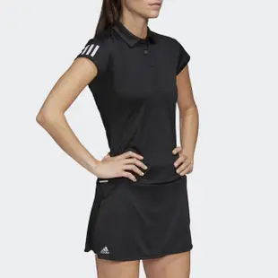 【adidas 愛迪達】Club 3 Str Polo 女 Polo衫 短袖 上衣 網球 吸濕 排汗 愛迪達 黑(FK6985)