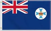 3×5 FT Large Queensland Flag, 90×150 CM Big 100D QLD Outdoor Banner,Tiny Doube Side Printing Decor For Patio Garden With Brass Gromment