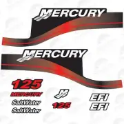 Mercury Outboard Decal Sticker Kit 125 hp EFI SaltWater RED