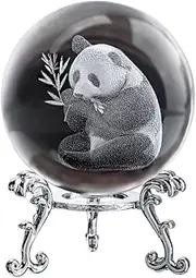 3D Engraved Starry Crystal Decorative Figurine 60mm Glass Sphere Paperweight with Stand Art Decor Crafts E