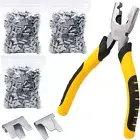 900Pcs Rabbit Chicken Wire Cage Clips with Fence Pliers Hog Rings and Pliers Sna
