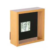 Nicola Spring 3D Deep Box Photo Frame - 6 x 6" with 2 x 2" Mount - Light Wood