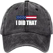 HELVES Men's Baseball Caps,Fashionable Hat with I DID That Words | Dad Hats Distressed Soft Top Caps Adjustable for Women Men Daily Wear Outdoor Running Sports