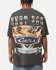 [GOAT CREW] Goat Crew Disney And Pixar Cars Snot Rod Heavy T-shirt Black Wash - Size XL XL Black Wash