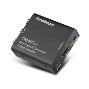 Simplecom Composite AV CVBS to HDMI Video Converter 1080p Upscaler Alloy Case (C