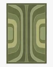 200' x 290' | Machine Washable Runner Rug | Kid & Pet Friendly | Indoor Rug | Paradox Green Rug by Jonathan Adler | Ruggable