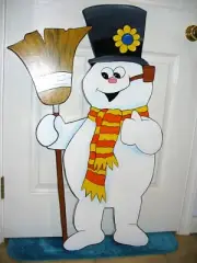 wood Christmas Frosty the snowman yard art decoration. handmade to order