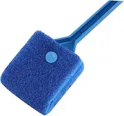 Outanaya Double Sided Aquarium Fish Tank Cleaning Brush Blue Scrubber for Algae Removal Freshwater and Saltwater Easy to Use with Non Slip Handle for Glassware