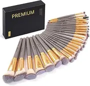 Make up Brushes Set 25Pcs Professional Makeup Brushes Foundation Blush Angle Eyeliner Blending Concealers Eyeshadow Brush Premium Synthetic Makeup Brush Set with Gift Box(Brown)