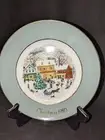 1980 Avon Christmas Plate ~ Christmas Memories 22k gold rim ~No Chips, with Box