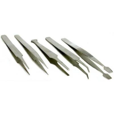 5 Tweezers Jewelers Tool Set Hobby Craft Art Jewelry Design & Repair Tools