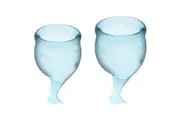 Satisfyer Feel Secure Menstrual Cup 2-pack, Light Blue