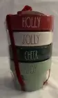RAE DUNN Set of 4 Holiday Ramekins - HOLLY, JOLLY, CHEER, JOY