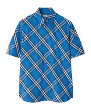 Check cotton shirt XL Hyacinth