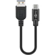 Goobay 51763 USB-C to USB-A Cable - 20cm - Black [51763]