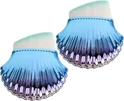 HONMEET 2pcs Small Foundation Brush Versatile Nail Cleaning Makeup Blush Brushes for Women Ergonomic Shell Design for Comfortable Use for Loose Powder and Nail Dust Removal