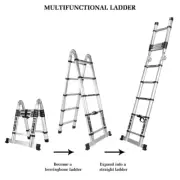 3.2/3.8/4.4/5M Telescopic Aluminium Ladder Extension Extendable Step Folding