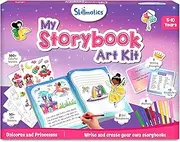 Skillmatics Storybook Art Kit - Unicorn & Princesses Art Kit for Kids, Write & Create Fairytale Stories, Creative Activity for Girls & Boys, DIY Kit, 300+ Stickers, Gifts for Ages 5, 6, 7, 8, 9, 10
