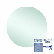 Thermogroup Rio Polished Edge Round Mirror - 700mm dia Glue-to-Wall and Demister RR7070GTD