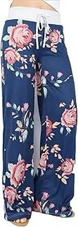 [Generic] Women's Comfy Casual Lounge Pants Flowy Beach Trousers Printed Drawstring Wide Leg Legging Sweatpants Pajama Pants