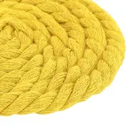Twisted Cotton Rope, 8mm x 11Yards 3 Strand Twisted Cotton String (Light Yellow)