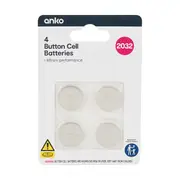 4 Pack Button Cell Batteries - CR2032