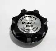 BLACK BILLET ENGINE OIL FILLER CAP FOR MOBIL 1 MITSUBISHI ECLIPSE EVO 4G63 TURBO (for: Mitsubishi)