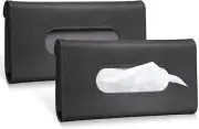 Car Tissue Holder - Multipurpose Car Visor Tissue Holder Leather Hanging Pape...