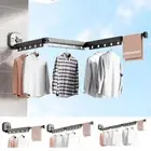 Wall Mounted Extendable Laundry Drying Rack Clothing Storage Shelf Balcony