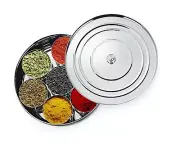 Stainless Steel 7 Containers Masala Dabba with 7 Containers & Spoon ( 1225 ML )