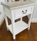 Bedside Chest Hamptons Night Stand Table White 1 Drawer
