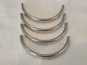 Lot of 4 Silver Plated Curved Tube Bead 100MM x 6MM for 5mm Flat Leather Cord