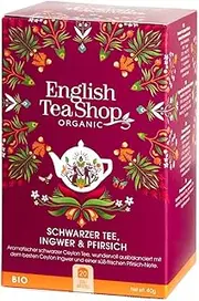 English Tea Shop Organic Black Tea and Ginger with Peach 20 Teabags