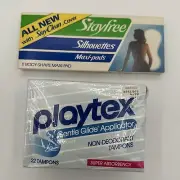 1980s Vintage Playtex Gentle Glide Regular Tampons Stayfree Movie Prop Box 22 Ct