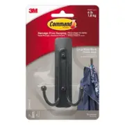 Command 1.8kg Large Matte Black Double Hook - 1 Pack