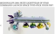 Buzz Light Year 2001 McDonald’s Complete Star Ship Spaceship