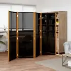 3/4/5/6 Panels Room Divider Partition Separator Black/Cream White Multi 4 Sizes