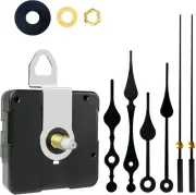 Clock Mechanism Replacement,Quartz Battery thread length 3/8 inch, Black