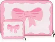 Pink Bow Laptop Case 13-13.3 inch Coquette Bow Laptop Sleeve Bag Compatible with MacBook Air/Pro 13 / Pro 14, Neoprene Computer Sleeve Bag with Small Case