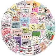 50 Pcs Bookish Note Memo Stickers for Kids Teens Girls Boys Adults,Funny Book Stickers for Laptop,Water Bottles,Bicycle,Skateboard,Computer,Waterproof Vinyl for Wall,Graffiti Stickers Pack