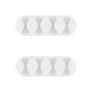 Goobay 2-Pieces 4-Slot Adhesive Cable 6.4cm Organiser (White)