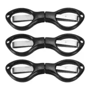 3 Pcs Folding Scissors Non-Rust Portable Mini Scissors Travel Small Shear Black