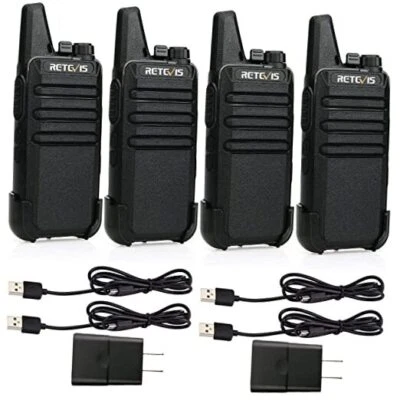 RT22 Two Way Radio Long Range Rechargeable,Portable 2 Way Black