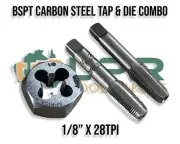 BSPT (Tapered) Taps & Hex Die Set Combo - Sizes 1/8" to 1" Carbon Steel Aprica