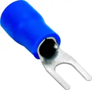 STV-6B100 Vinyl Spade Terminal 100 Pack (#6 Stud, Blue 16-14 Gauge)