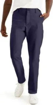 DOCKERS Smart 360 Comfort Knit Chino Pant Men 32x34 Blue Performance Stretch NEW