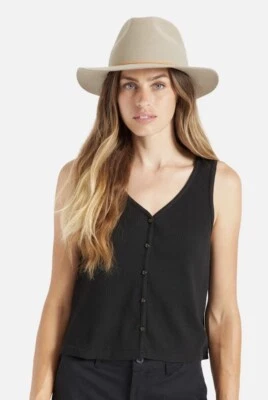 NWT Brixton Wesley Wool Fedora Hat ~ Light Tan ~ Size Small Women's