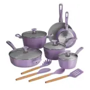 Tramontina Cookware Set 14-Piece+ Ceramic Nonstick+Induction/Oven Safe Purple