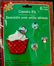 New 6 Cupcake Kit Christmas Santa Clause Penguin And Snowman ⛄️